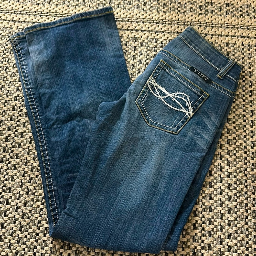 NWOT Cowgirl Tuff Bootcut Jeans Size 26 “Don’t Fence Me In”